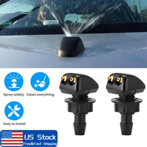 2X Car Universal Dual Holes Front Windshield Washer Nozzle Wiper Water Spray Jet - Bild 1 von 8