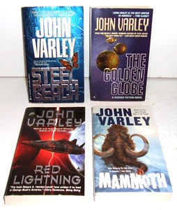 4 John Varley Books The Golden Globe Steel Beach Red Lightning Mammoth - Imagen 1 de 4
