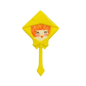 Vintage 1960's 70's Girl Hand Mirror Doll Accessory Vanity Yellow - Picture 1 of 3