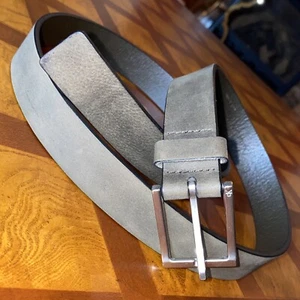 Vintage CK Kelvin Clein Genuine Taupe Gray Brown Leather Brown Belt Size 38 NWOT - Picture 1 of 7