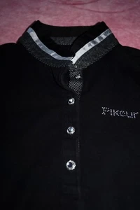 PIKEUR SHIRT MIT STRASSKNÖPFEN EDEL TURNIER-SHIRT SCHWARZ MIT TOLLEN DETAILS S/M - Bild 1 von 9