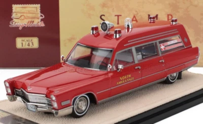 wonderful resin-modelcar 1/43 CADILLAC MILLER-METEOR NORTH AMBULANCE 1968 - red - Image 1 of 4