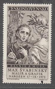 CZECHOSLOVAKIA 1958 **MNH SC#877 st., 85th birthday of Max Svabinsky. - Imagen 1 de 1