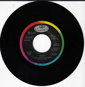 SWEET/LOVE IS LIKE OXYGEN/CALIFORNIA NIGHTS / USED 7" 45RPM NEAR MINT - Imagen 1 de 1