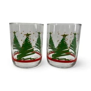 Libbey Paar Lowball Weihnachtsgläser 4" Winter Wonderland 3511 - Bild 1 von 6