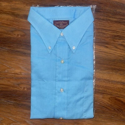 Vintage Van Heusan Vanopress Button Shirt Mens XL Dagger Collar Short Sleeve 70s - Image 1 of 4