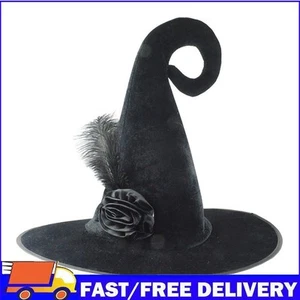Halloween Cosplay Wizard Caps with Feather Rose Versatile for Festival Decor - Picture 1 of 12