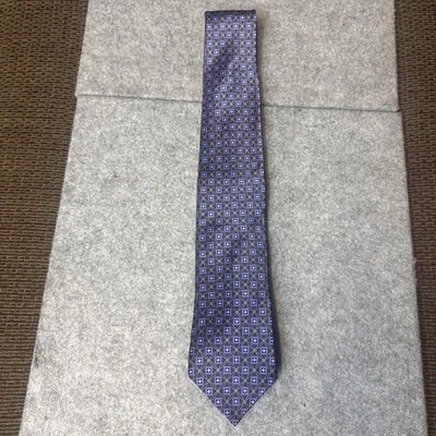 Corbata de diseñador BURMA BIBAS 100 % seda morada geométrica/metal Italia Foto 1 de 4