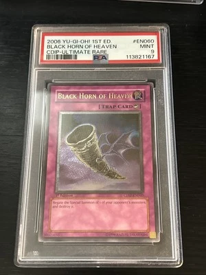Yu-Gi-Oh Black Horn of Heaven CDIP-EN060 1st Edition Ultimate Rare PSA 9 - Image 1 of 2