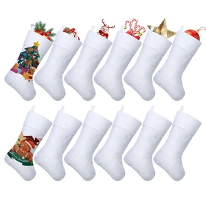 Asisca 12 Pieces Christmas Sublimation Non-Woven Stockings, 18 Inches Christm... - Picture 1 of 7