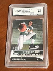 Mark Sanchez Rookie (graduado GMA Gem Mint 10) 2009 Upper Deck Rookie Premiere #18 - Imagen 1 de 2