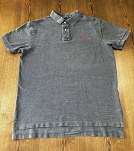 Ralph Lauren Polo Shirt Men’s Size Large Blue Short Sleeve Red Pony - Picture 1 of 5