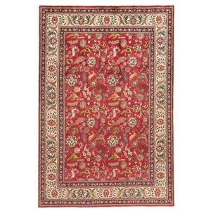 Tabriz 297x198 cm Handgeknüpfter Perserteppich Orient Wolle Carpet Rug Rot - Picture 1 of 11
