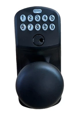 Plymouth Electronic Keypad Entry Black door Knobset Handle Schlage FE595-PLY-PLY - Image 1 of 4