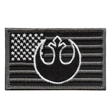 Amerykańska flaga USA StarWars Rebel Alliance stonowana haftowana naszywka na hak ACU