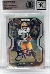 Jordan Love Signed 2020 Panini Prizm Silver Rookie Card #363 BAS Auto Grade 10 - Bild 1 von 2