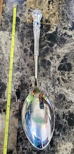 OLD STYLE ORNATE SILVERPLATED SERVING SPOON - Picture 1 of 6