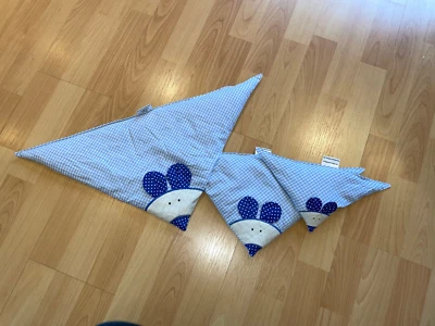 DIE IDEENBIENE Körnerkissen Maus Wärmekissen - blaue Punkte / blau Karo - L / XL / XXL