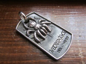 Necromance Hollywood Spider Stainless Steel Silver Tag Pendant Jewelry - Picture 1 of 5