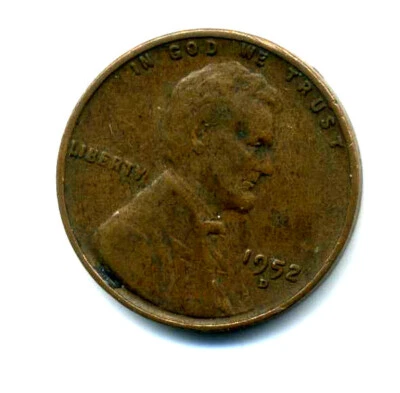 Lincoln Head Wheat Cent 1952 D COPPER Circulated United States 1 Penny Coin#8269 - Image 1 of 2