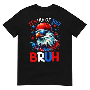 Bruh 4th Of July Boys Kids Fourth Of July Bald Eagle T-Shirt - Picture 1 of 17