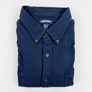 Nueva Camisa LANDS END Gamuza Manga Larga Talla 3XLT Para Hombres Franela Azul Marino - Imagen 1 de 3