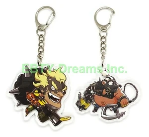 Set of 2 Overwatch Acrylic Keychain Junkrat Roadhog v2 - Picture 1 of 2