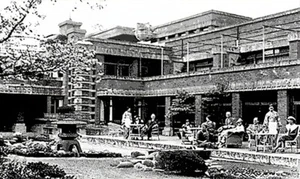 Imperial Hotel by Frank Lloyd Wright, Terrace 1935 Tokyo Japan Photo Reprint - Picture 1 of 1
