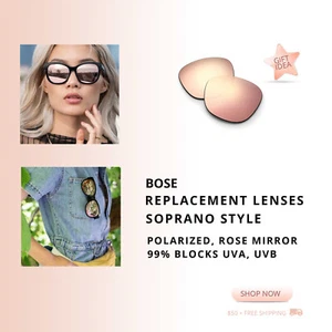 Bose Sunglasses Lenses Soprano Style Frames Lens Rose Mirror GIFT50 ID LEN03 - Picture 1 of 12