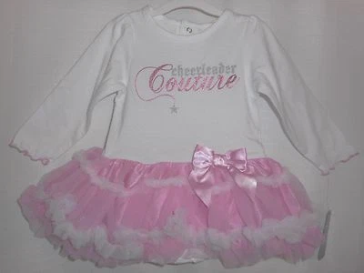 Baby Glam Cheerleader Couture Tutu Dress Pink Infant Girls Size 9 Month - Image 1 of 4