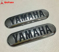 Set 7 inch Petrol Oil Tank Fairing 3D Silver Emblem Badge Decal New for Yamaha