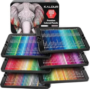 Colouring Pencils, Professional Set of 180 in a Metal Box, Numbered, Soft Core C - Picture 1 of 7