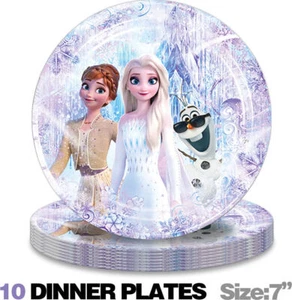 Frozen Elsa Paper Plates Party Supplies Tableware Disposable Dinnerware 10pcs - Picture 1 of 3
