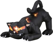 6' Airblown Inflatable Light Up BLACK CAT TURNING HEAD Halloween Yard Prop Decor