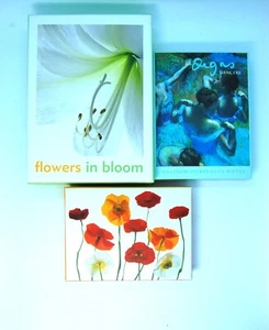 Drei Schachteln mit nagelneuen Notizkarten -- Blumen, Mohnblumen und Degas Tänzer; 47 Karten - Bild 1 von 11
