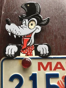 HOT ROD LONE WOLF BIG BAD WOLF ALL METAL + RED HOT hot rod sticker/decal - Picture 1 of 8