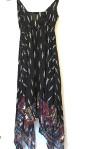 Xhilaration Black w/ Tribal Boho Assymetrical Sleeveless Dress - Picture 1 of 3