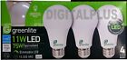 LED Light Bulbs GREENLITE 11W / 75W Equivalent Warm White 3000K A19 Dimmable !!