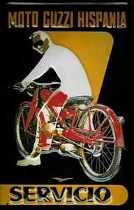 Moto Guzzi Servicio embossed steel sign 300mm x 200mm - Picture 1 of 1
