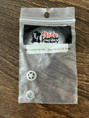Small Star Concho Rivet Back Silver & Black, Leather Craft Tandy Leather Factory - Image 1 of 3