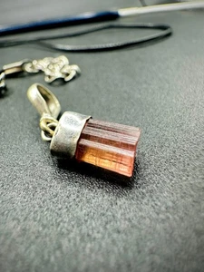 Natural Gemstone Pink Tourmaline 925 Sterling Silver Pendant With Necklace Wire - Picture 1 of 10