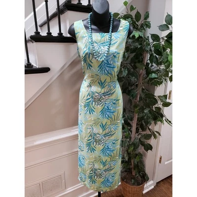 Maxi Vestido Para Mujer Old Azul Marino Multicolor Poliéster Cuello Cuadrado Sin Mangas 8 Foto 1 de 4