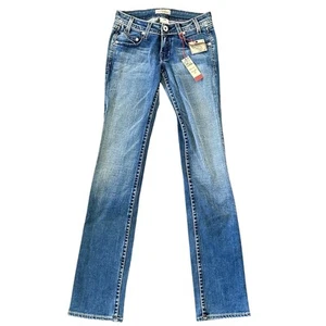 Denim of Virtue DOV Highly Fitted Straight Leg Blue Denim Jeans Size 24 x 34 NWT - Picture 1 of 7
