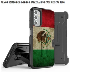 MEXICAN FLAG SKULL GREEN WHITE RED BLACK STAND COVER CASE Clip For GALAXY A14 5G - Picture 1 of 2