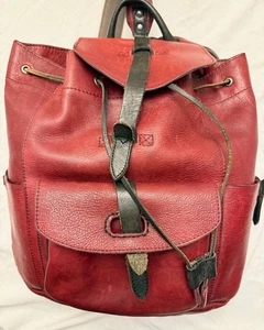 Mochila Will Borgoña Cuero Cordón Muy Buen Estado Cuero Grano Completo - Imagen 1 de 8