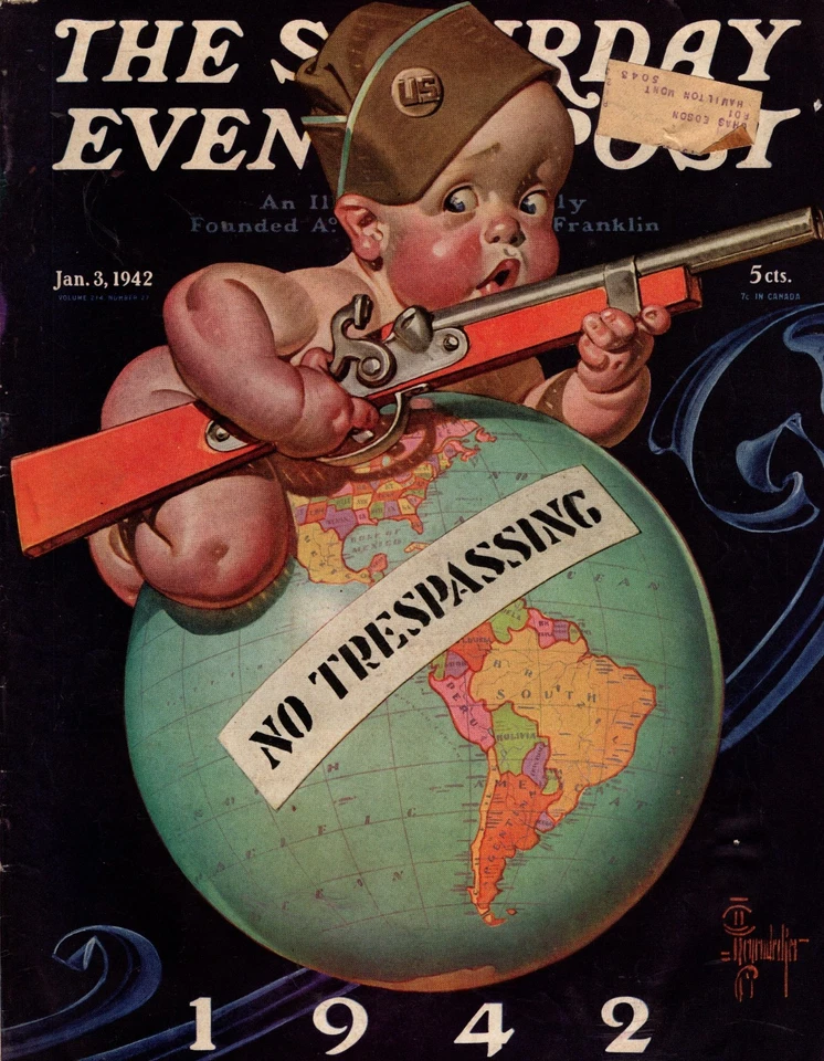 1942 Saturday Evening Post January 3 - J C Leyendecker; Norway;Katherine Hepburn - Image 1 of 1