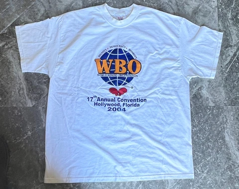 2004 WBO 17th CONVENTION Hollywood,FLORIDA T-Shirt Sz XL World Boxing Org White Cover