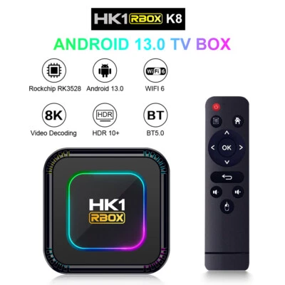 HK1 K8 RK3528 Android 13.0 Smart TV BOX 8K Ultra HD WiFi6 BT5.0 Media Player UK - Image 1 of 4