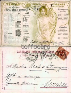 FIRENZE CITTA'-LIBERTY TEATRO DELLA PERGOLA BENEFICENZA 1901-C67-118 - Picture 1 of 1