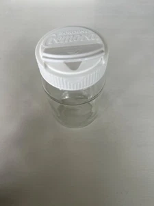 Vintage Borden Cremora Small Clear Glass Jar W/ White Easy Pour Spout Lid Used - Picture 1 of 4